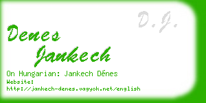 denes jankech business card